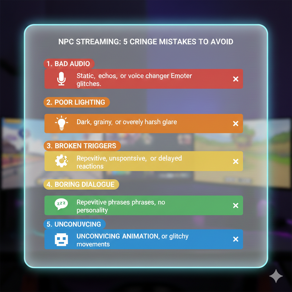 npc streaming mistakes to avoid chart with common cringe moments