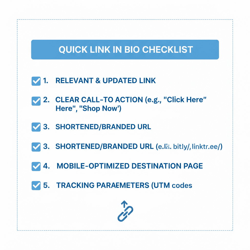 link in bio checklist for a clean profile link setup