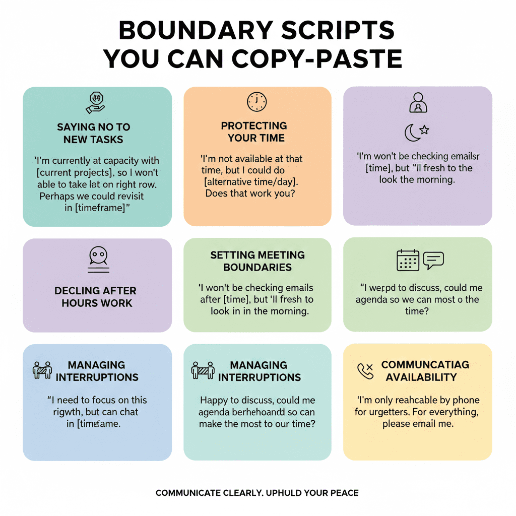 Quiet Quitting boundary scripts for work messages and meeting requests
