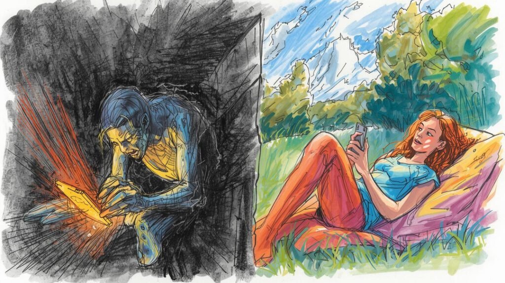 DOOMSCROLLING-VS-NORMAL-SCROLLING